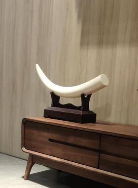 中式仿真象牙摆件创意家居家庭家具装饰工艺品客厅玄关电视柜摆设