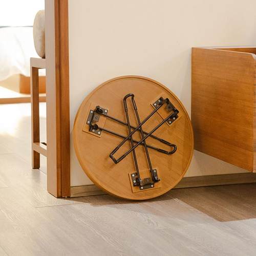 圆梦床头小桌子可折叠桌宿舍小圆桌茶几阳台零食桌子学生桌游戏桌 - 图1