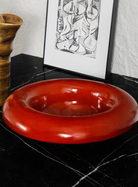 意式创G25503意简约中古果盘原枣红水果盘样板型房客茶厅几装饰品