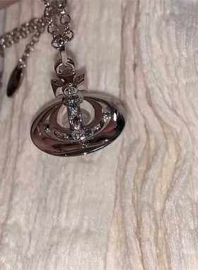 西家立体orb土星项链玻璃宇宙星球锁骨链中号小众设计感欧美轻奢