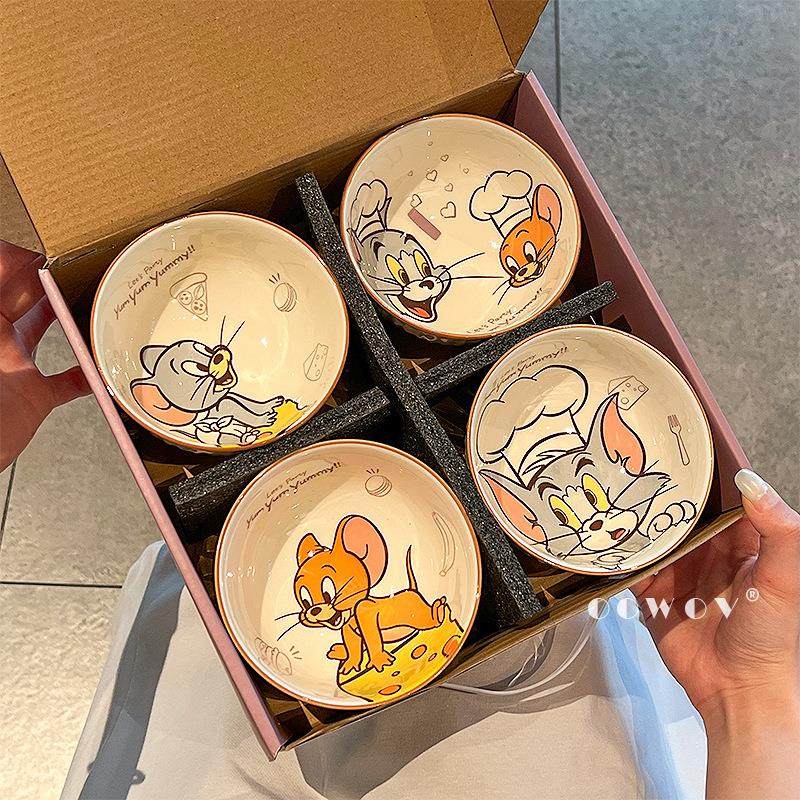 猫和老鼠米饭碗家用儿童可爱卡通陶瓷餐具套装乔迁伴手礼生日礼物,淘宝优惠券,粉丝福利购,淘宝优惠卷