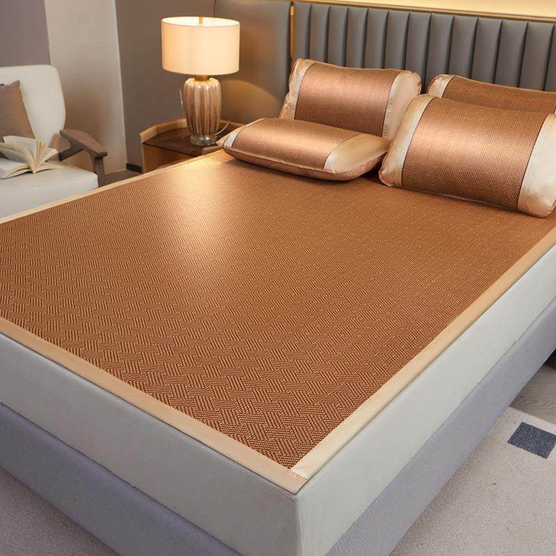 新款单面古藤凉席三件套单人宿舍折叠冰藤席子夏天家用双人席,淘宝优惠券,粉丝福利购,淘宝优惠卷