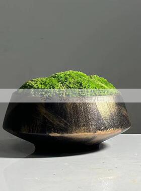 新中式花艺仿真绿植观样板房客厅售楼处永生植物青苔盆栽桌面摆件