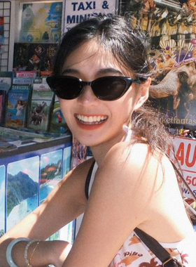 速发复古猫眼太款辣妹凹造U窄假海边度框太抗型V