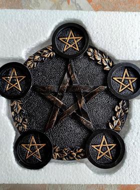 2020新款欧式热卖五芒星烛台树饰品脂摆件