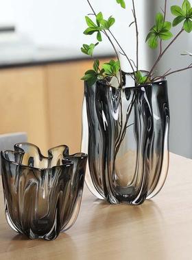 创意现代简约大玻璃花瓶摆件餐桌电视柜家居客厅玄关装饰插花摆设
