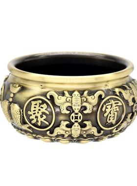 八福聚宝盆金属铜招财聚宝盆仿古创意桌面工艺品摆件聚宝盆