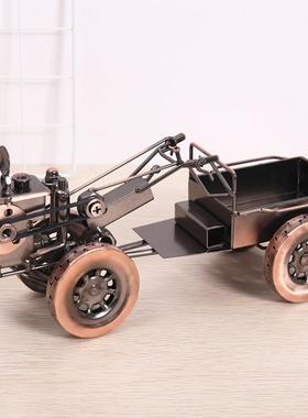 铁艺手扶拖拉机模型复古风格摆件办公室创意家居装饰品摄影道具