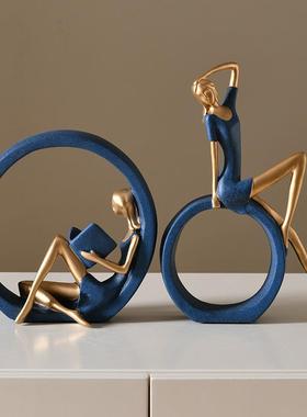 捡漏清仓创意摆件看书OK女孩家居卧室客厅书架书档酒柜装饰品