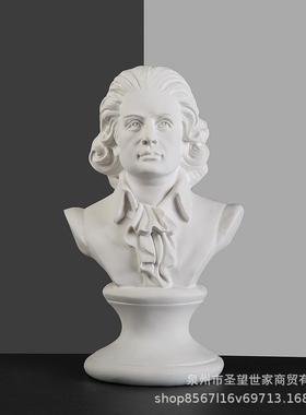 莫扎特欧式人物石膏像装饰雕塑摆件素描头像美术教具欧式模型雕像