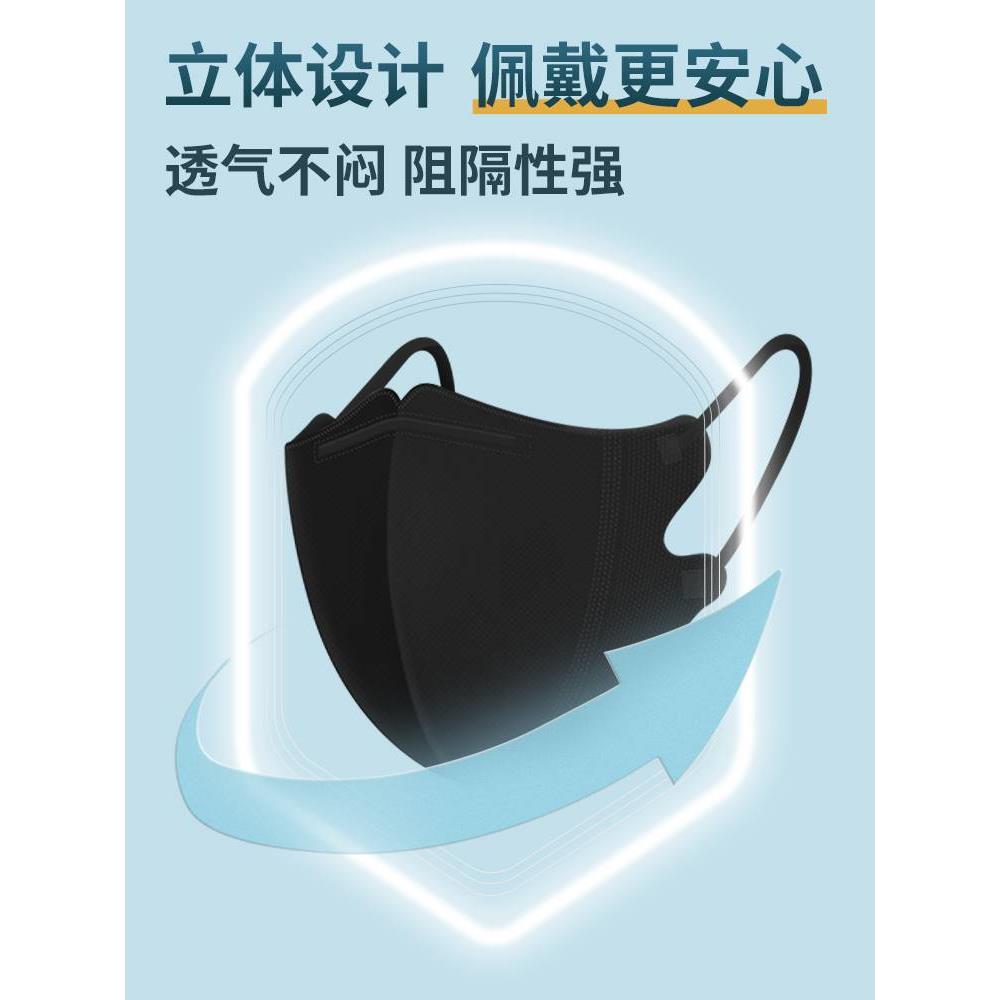 医用外科3d立体口罩成人一次性医疗三层正规正品黑色yy0469一2011 - 图1