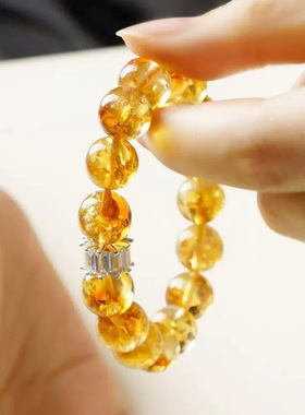 2025新款黄水晶转运女士月老祠堂风水招财事业手链饰品旺运