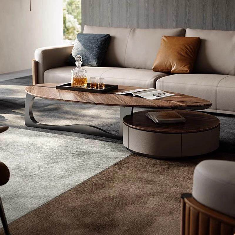 轻茶奢几设计MUC师款高客厅2023新款胡桃木端异形带抽屉家用储物,淘宝优惠券,粉丝福利购,淘宝优惠卷