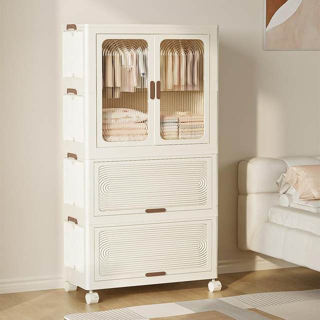 Simple clothes, no installation storage cabinet, children's cabinet, home cabinet, living room, bedroom, easy room, large capacity, dustproof 2940-296 clothes