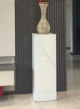 大理石柱子底座雕塑摆台岩板电视柜客厅玄关落地基座花架摆件石墩