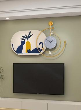 现代艺术钟表客厅简约时钟挂墙网红个性创意装饰挂钟时尚挂表家用