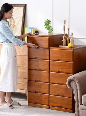 实木家用加深60cm储物柜抽屉式收纳柜小斗柜夹缝柜卧室客厅五斗柜