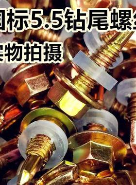 M5.5国标六角钻尾螺丝彩钢瓦自攻自钻螺钉铁皮钢板角铁燕尾丝