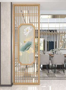 中式屏风隔断客厅大厅镂空落地式入户图案可选简约现代实木玄关