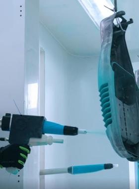 德贝尔针对铝型材表面处理高压模快扁平喷嘴手动粉体静电喷枪