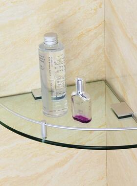 浴室太空铝玻璃架卫生间角架厕所壁挂五金单层置物转角架三角层架