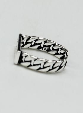 New Vintage Silver Color Metal Punk Letter Open Rings Design