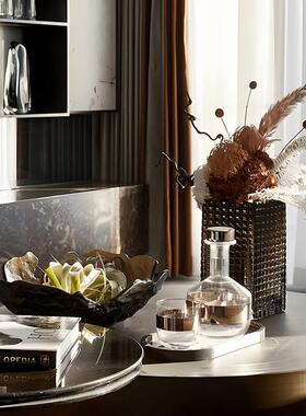 创意ES-A6350新中果式托盘样件板间钥摆金色盘玄关匙收纳盘简约茶