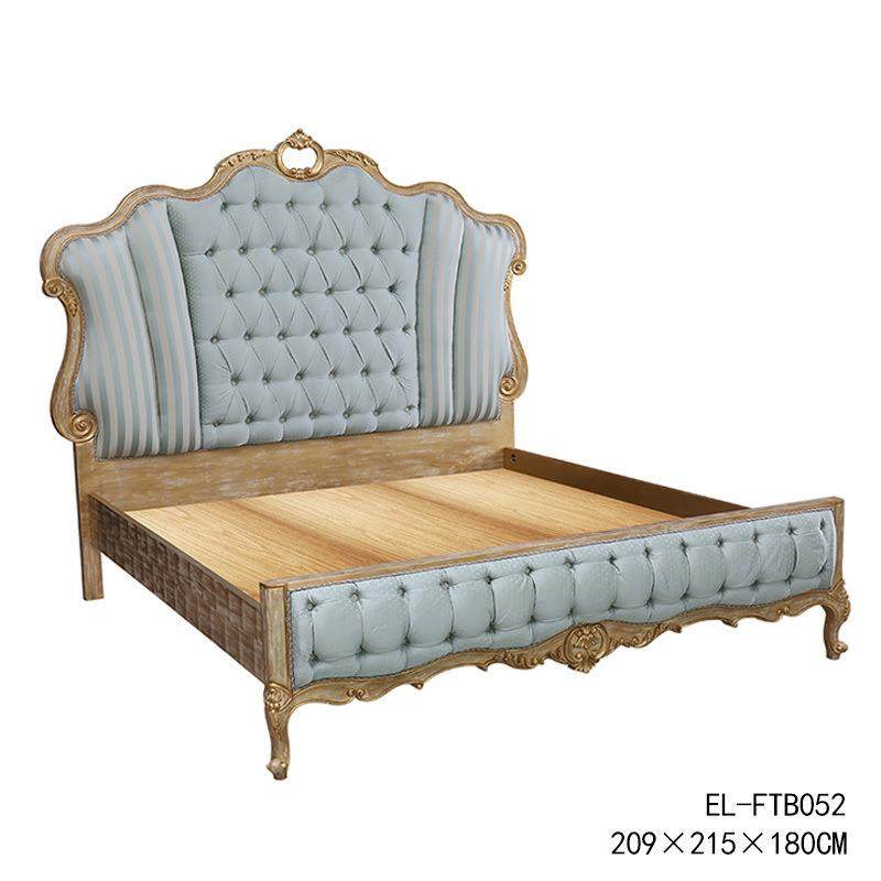 法式欧式唯美实木雕刻蓝色条纹布艺大床床尾凳床头柜梳妆台,淘宝优惠券,粉丝福利购,淘宝优惠卷