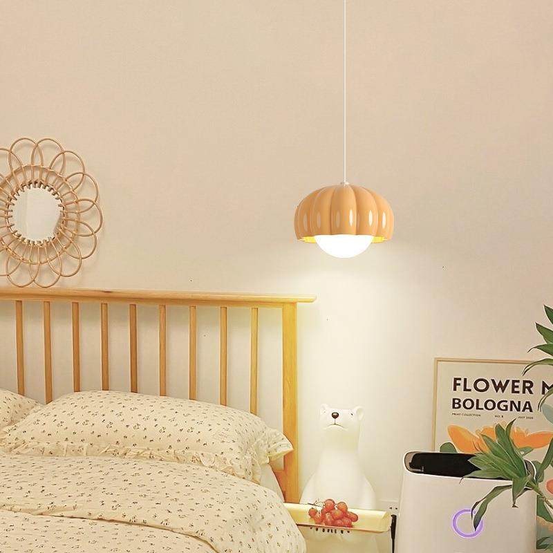 全光谱护眼LED南瓜小吊灯现代简约奶油风卧室床头温馨吊线灯,淘宝优惠券,粉丝福利购,淘宝优惠卷