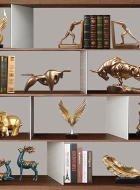 简约玄关摆件书桌酒柜办公室书柜客厅高档商务书房装饰品