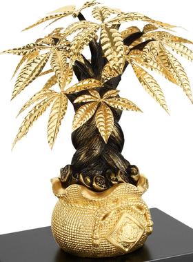 金箔发财树酒柜装饰品摆件家居客厅办公室招财摇钱树创意开业礼品