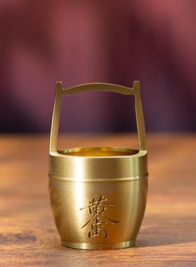 小铜记一桶江山铜水桶收纳摆件创意客厅家居玄关办公室装饰品礼品