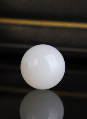 和田玉白玉圆珠散珠14mm单颗精选