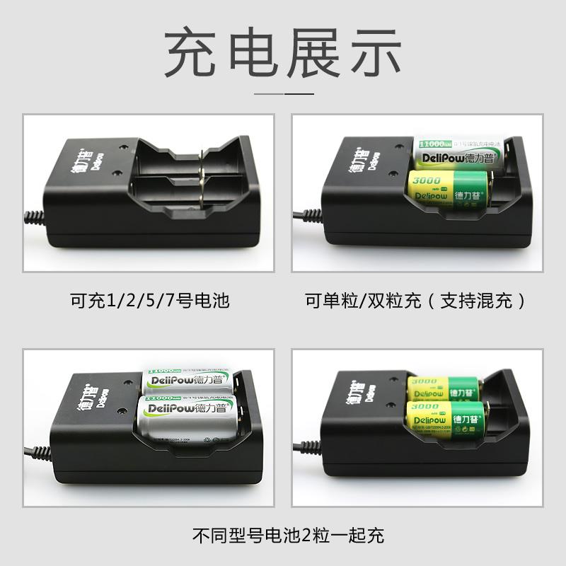 德力普1号充电电池燃煤气灶热水器多功能充电器D型一号usb1.5v锂 - 图1