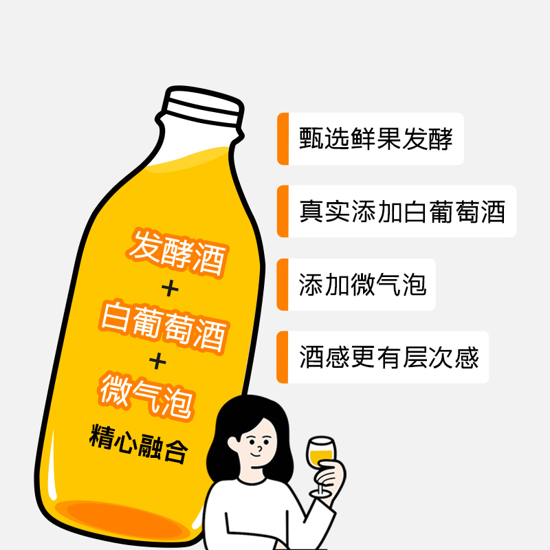 【好物专享】蕉贝青梅荔枝味组合款328ml*1瓶果味气泡酒利口露酒