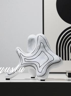 侘寂法式简约客厅电视柜玄关柜书房样板房软装饰品餐柜中古风摆件