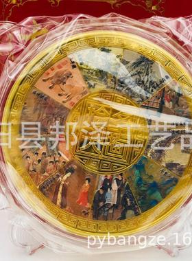 十大名画1000克彩色纪念章镀金公斤章清明上河图百骏图圆章可