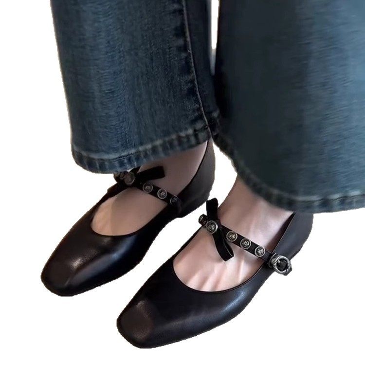 羊皮版2026春款法式单鞋女平底皮鞋浅口芭蕾鞋子方头复古玛丽珍鞋,淘宝优惠券,粉丝福利购,淘宝优惠卷