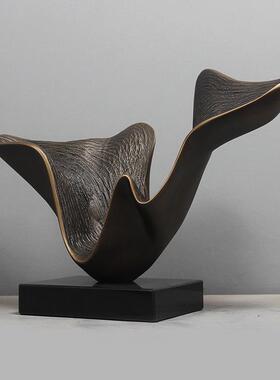 雕塑装饰品创意现代抽象艺术软装饰玻璃纤维住宅销售办公室客厅装