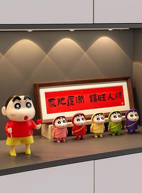 蜡笔小新入户玄关装饰品摆件创意客厅电视柜桌面轻奢高档乔迁礼物