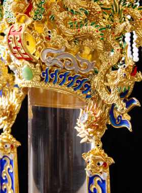 台湾玉帝帽神帽纸帽天公贴金帽头帽纸帽头盔头冠玉帝天公台金纸帽