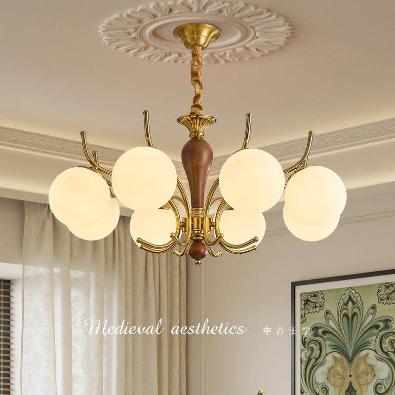 法式中古风客厅灯卧室高级感魔豆吊灯美式复古主卧室氛围护眼灯具,淘宝优惠券,粉丝福利购,淘宝优惠卷