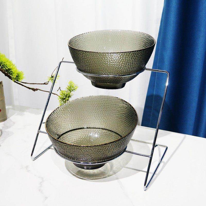 玻璃金边斜口碗商用两层自助餐展示架水果沙拉碗小料碗冷餐凉菜盘,淘宝优惠券,粉丝福利购,淘宝优惠卷