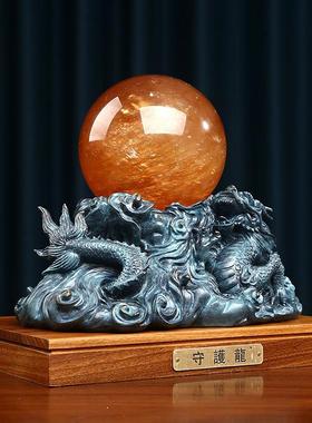 彩铜龙摆件生肖龙祥龙戏珠中式家居桌面摆设开业乔迁礼品工艺品