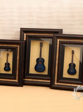 吉他小提琴相框摆台挂墙乐器模型摆件家居饰品送男女朋友生日礼物