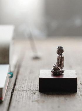 进口黄铜阿弥陀如来佛随身佛像释迦药师佛文殊普贤地藏菩萨摆件