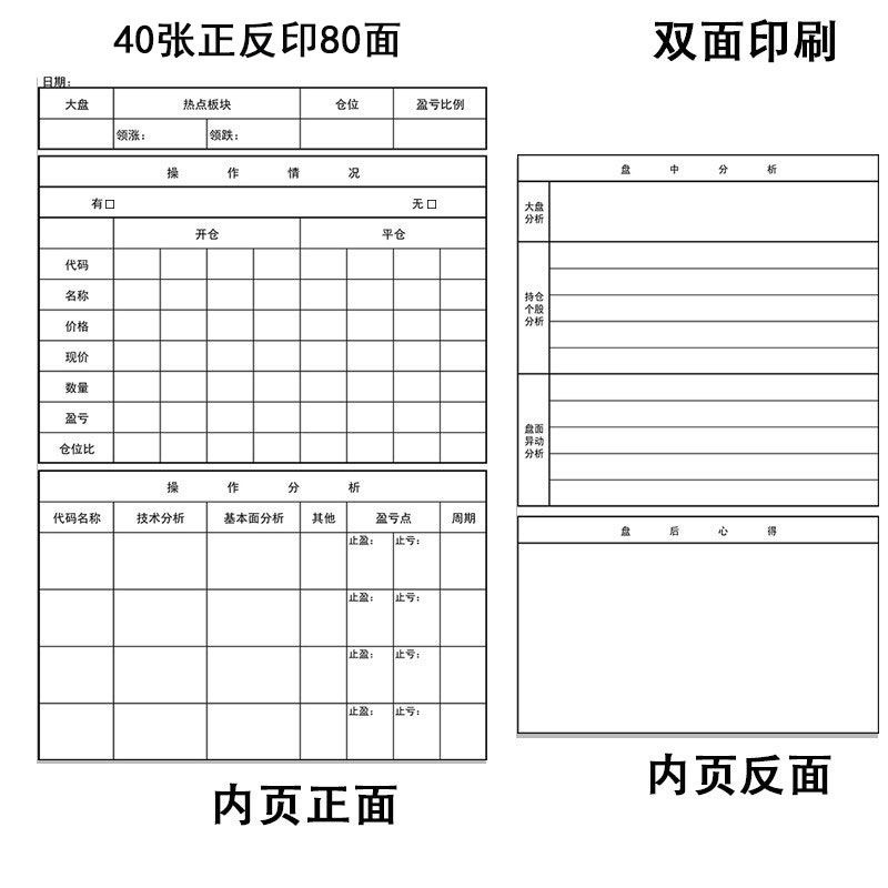 股票交易记录炒股操盘手大盘行情登记本基金账本笔记本A4可定制 - 图0