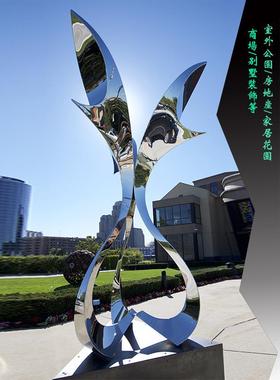 不锈钢镂空发光雕塑定制抽象月亮圆环镂空球动物铁艺发光装饰摆件