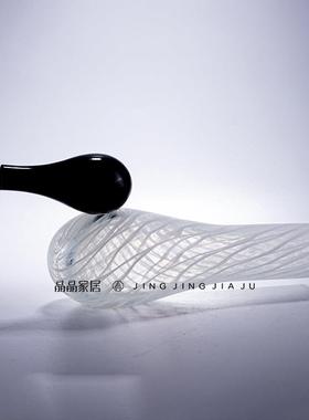 轻奢现代鸳鸯鸟艺术玻璃高档送礼摆件玄关电视柜桌面工艺品摆设