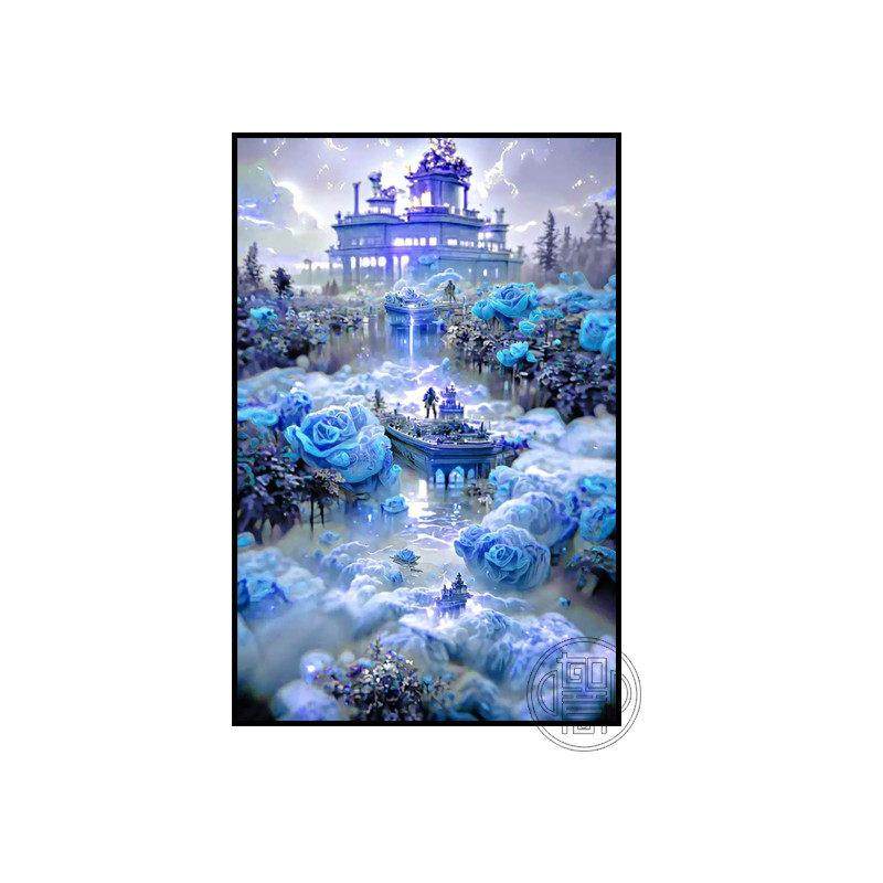 蓝色妖姬5d立体钻石画满钻玄关卧室贴钻十字绣梦幻风景手工砖石绣,淘宝优惠券,粉丝福利购,淘宝优惠卷